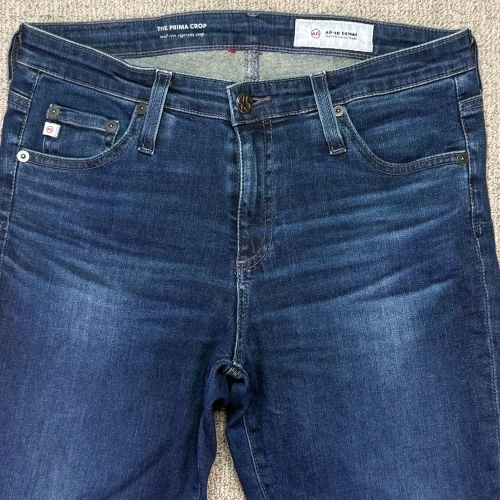 AG Adriano Goldschmied The Prima Crop Mid-Rise Cigarette Jeans Womens 28 Blue